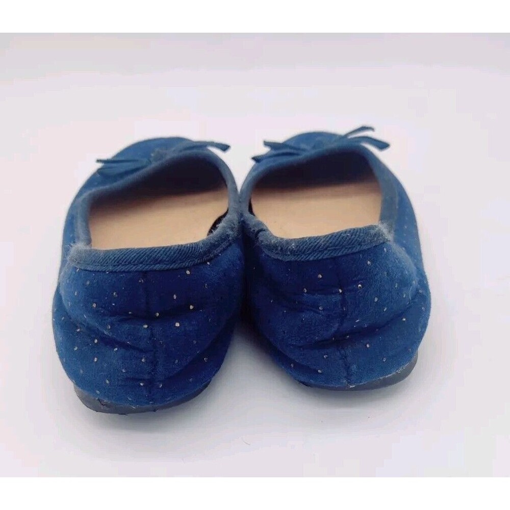 So By Kohls Shoes Girls Size 13 Med Memory Foam Navy Blue Flats Slip On With Bow - Picture 4 of 10
